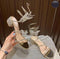 Summer Women Butterfly Wraps Mid Block Heels